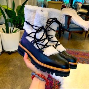 Marc fisher shearling and leather boots